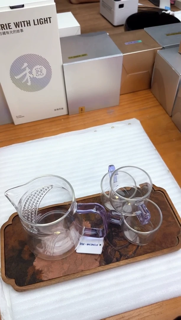 风谜新月茶器浅紫+风谜臻悦杯浅紫