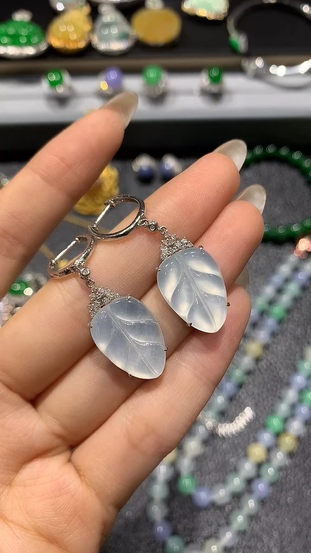 【闪购商品】翡翠耳饰18K金镶嵌21团购