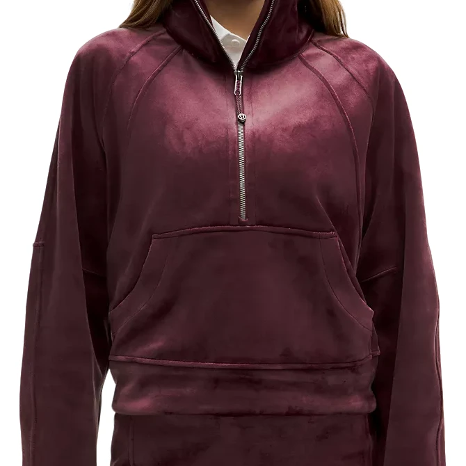 lululemon 加拿大现货 Scuba F-N H-Z Velvet 半拉立领丝绒卫衣