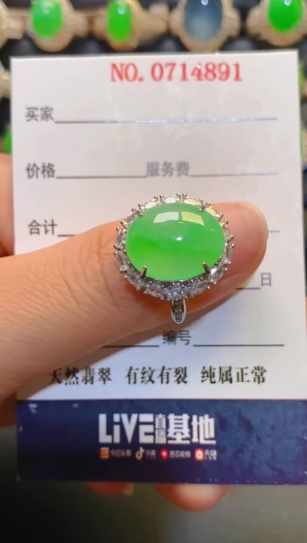 银S925镶嵌翡翠耳饰天然