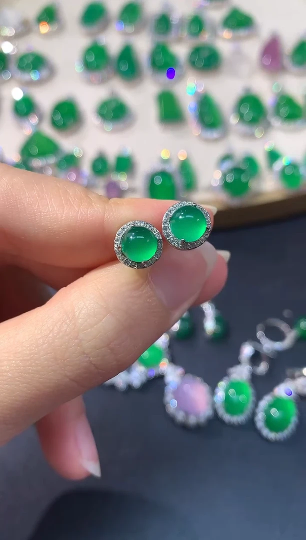 玛瑙/玉髓耳饰银S925镶嵌A40 |  多样性发其一 |  99