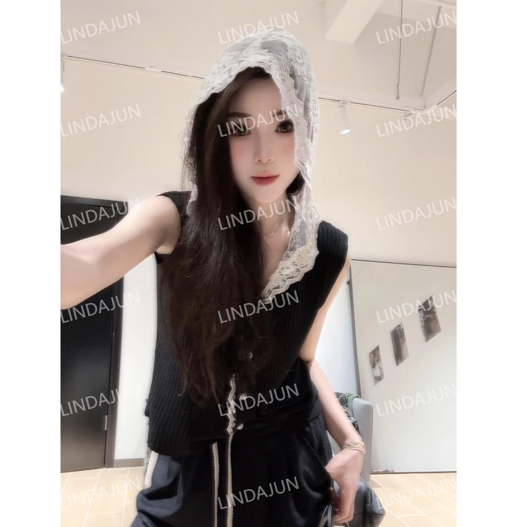 大君君「蒙娜丽莎」新款春夏蕾丝针织衫背心