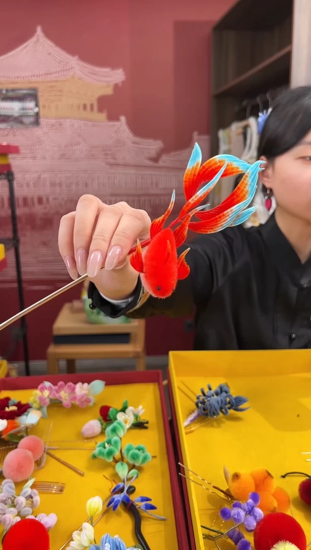 【闪购商品】刺绣非遗绒花（发饰）
