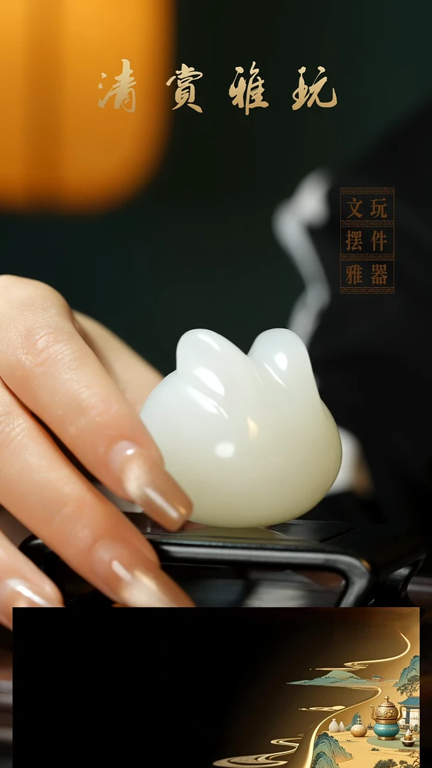 玉《前途无量》手把件摆件