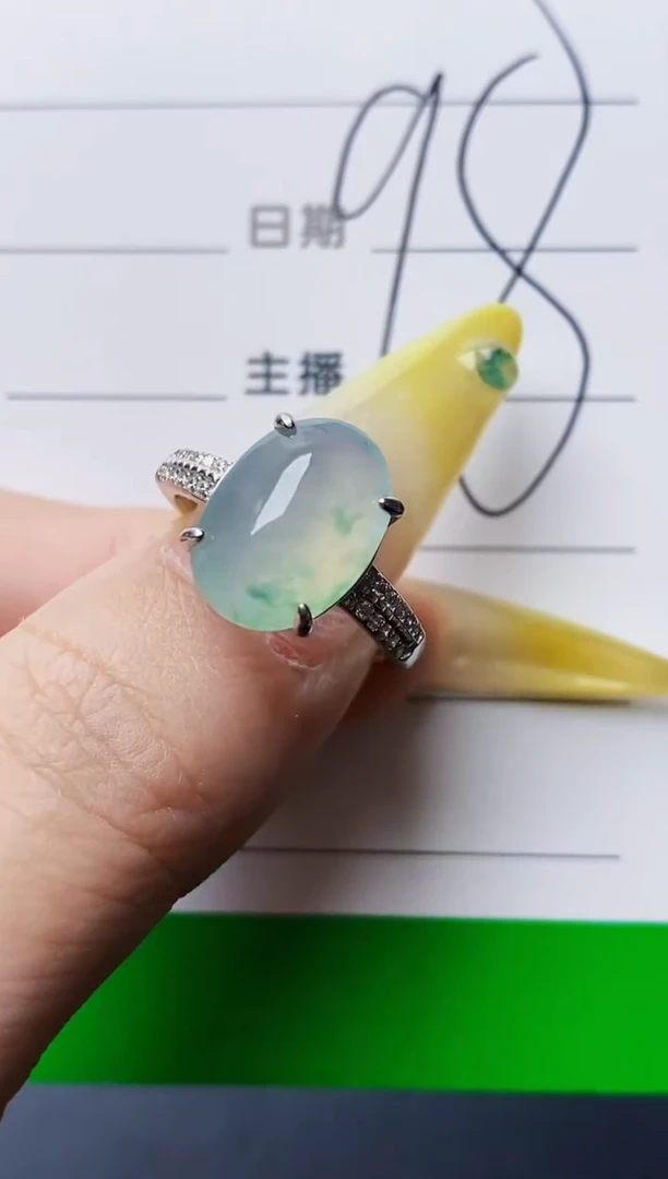 银S925镶嵌戒指翡翠2722