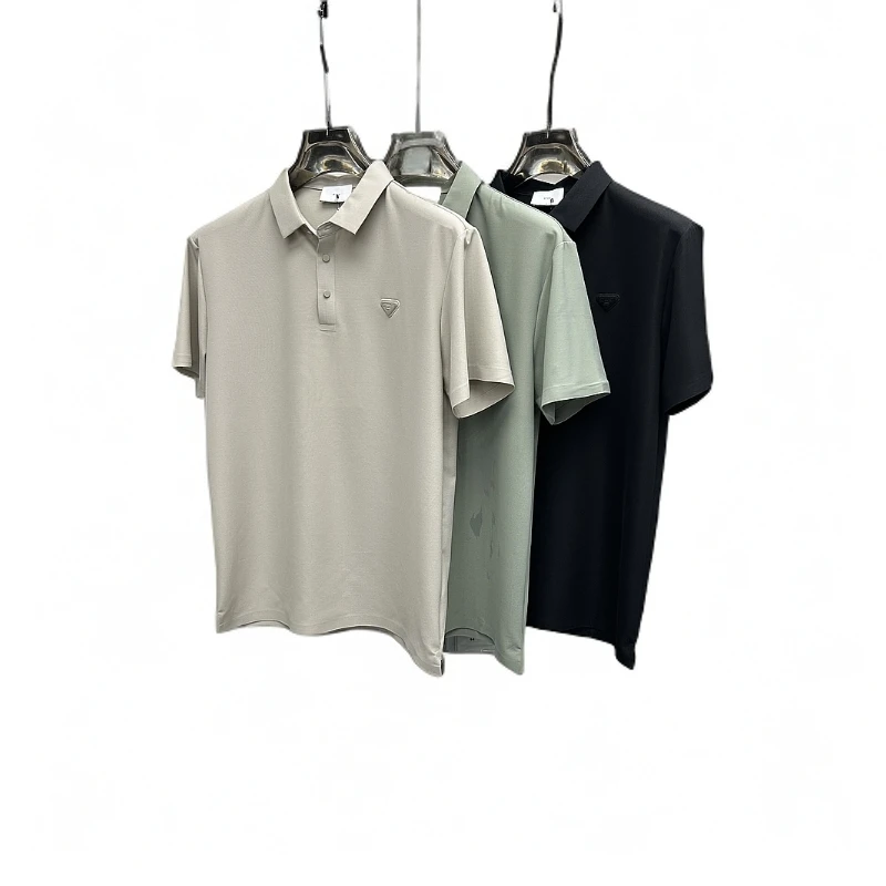 百搭时尚纯色男士水洗夏季短袖polo轻奢常规款923