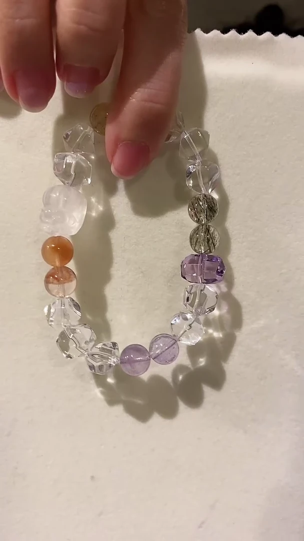 【闪购商品】水晶手链未镶嵌白水晶多宝 切割面