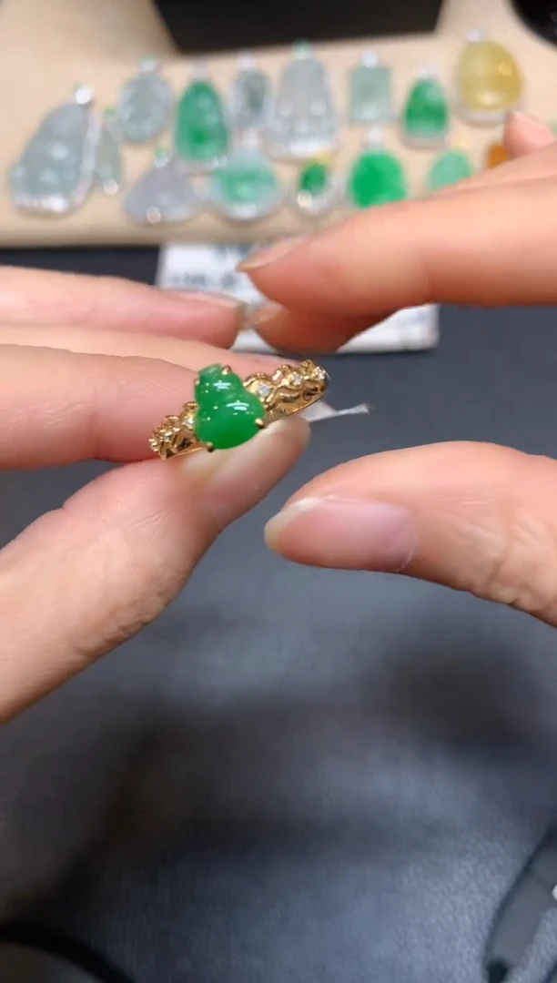 【闪购商品】翡翠戒指18K金镶嵌【无服务费