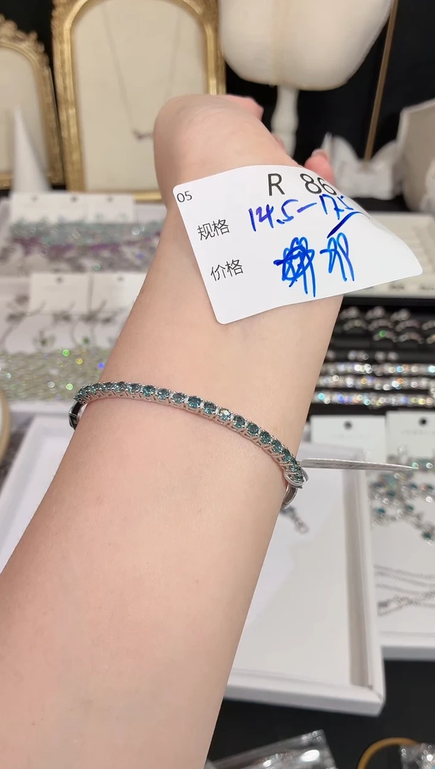 托帕石手镯银S925镶嵌多样性发一R86