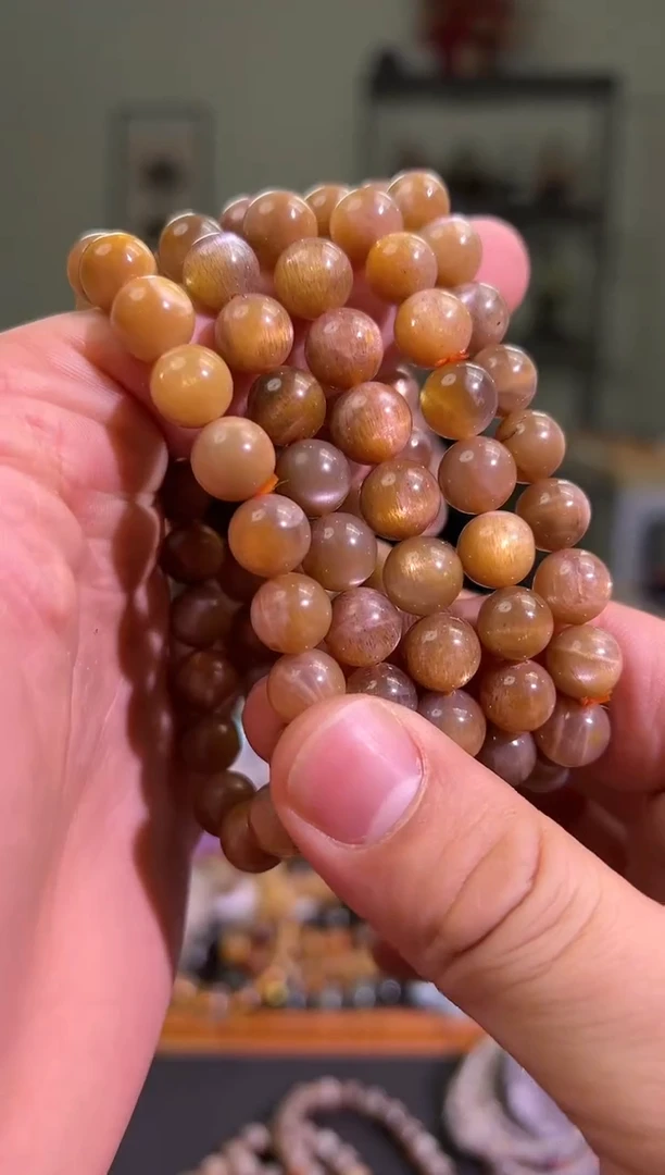 【闪购商品】日光石手串未镶嵌9.5mm黑金骨干手串（多样性发其一）