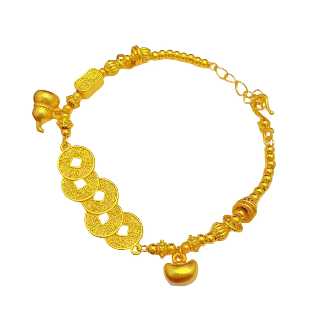 铜合金手链 【精工版高保色】古法葫芦盘缠手链 时尚百搭轻奢