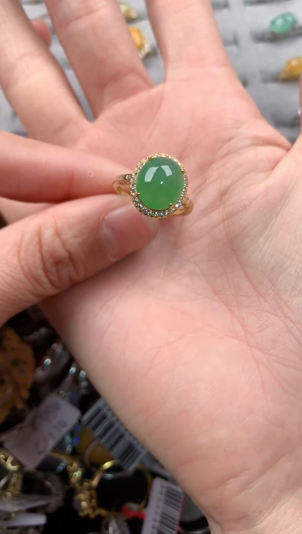 银S925镶嵌戒指翡翠444-----3