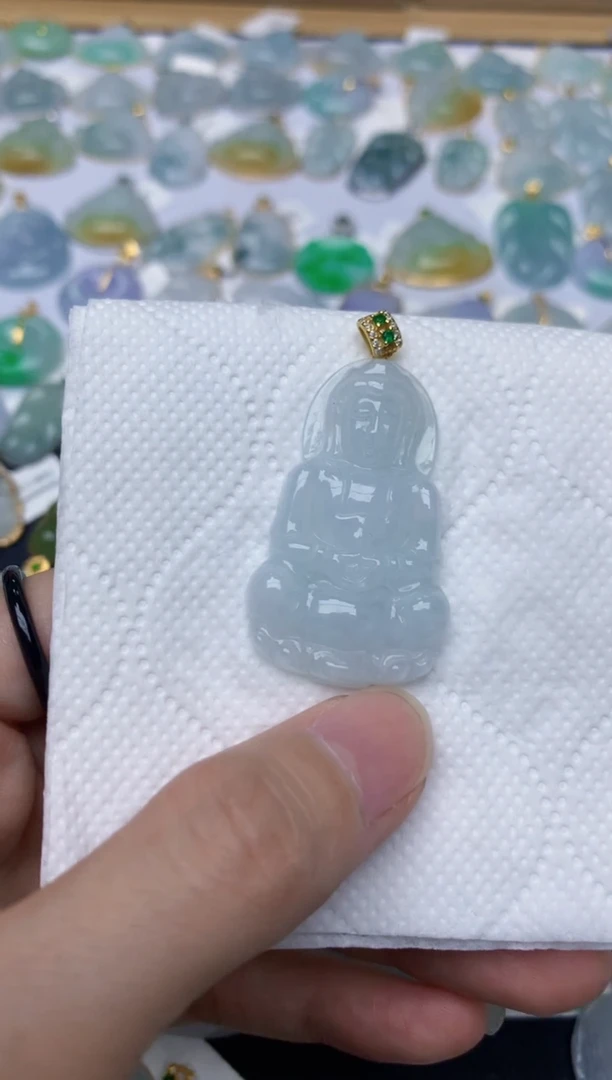 翡翠银S925镶嵌颈饰天然A货翡翠
