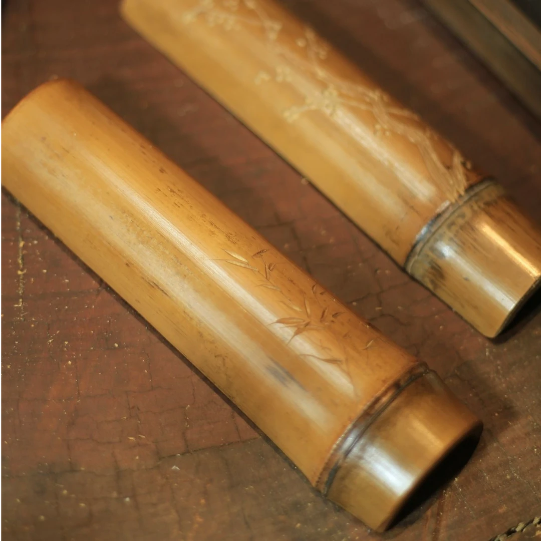 【有竹】翠竹手雕茶则老竹手工赏茶荷茶道功夫茶具配件 小号茶则