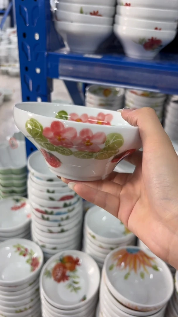 瓷片景德镇高温陶瓷食品级手绘釉中彩-葫芦碗