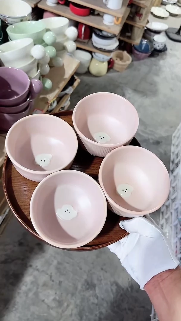 碗4个米饭碗 小狗 微瑕凑满20元包邮