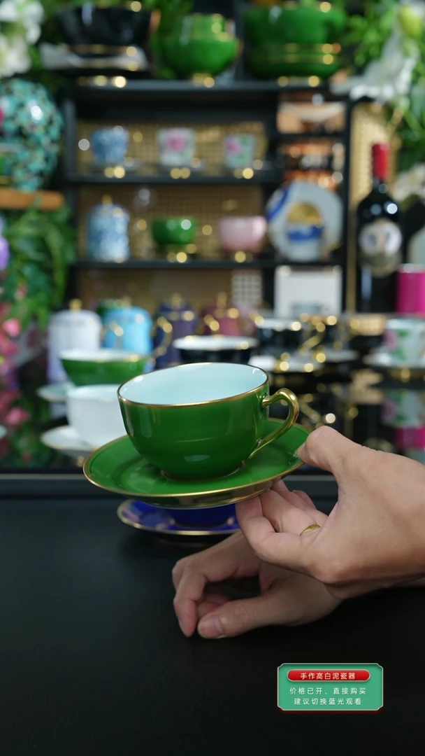 ?****h手工翡翠绿咖啡杯，，，，，，，