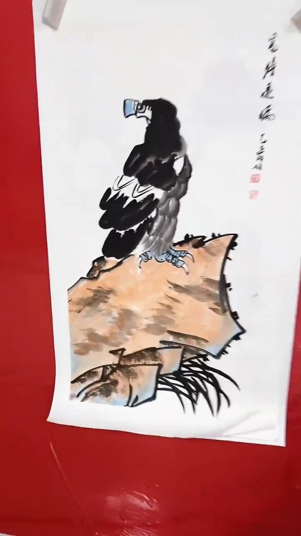 国画陈丽娟-三尺-鹰
