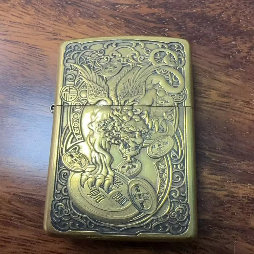 ZIPPO/之宝打火机黄铜盔甲【九钱貔貅】煤油机【竞拍】
