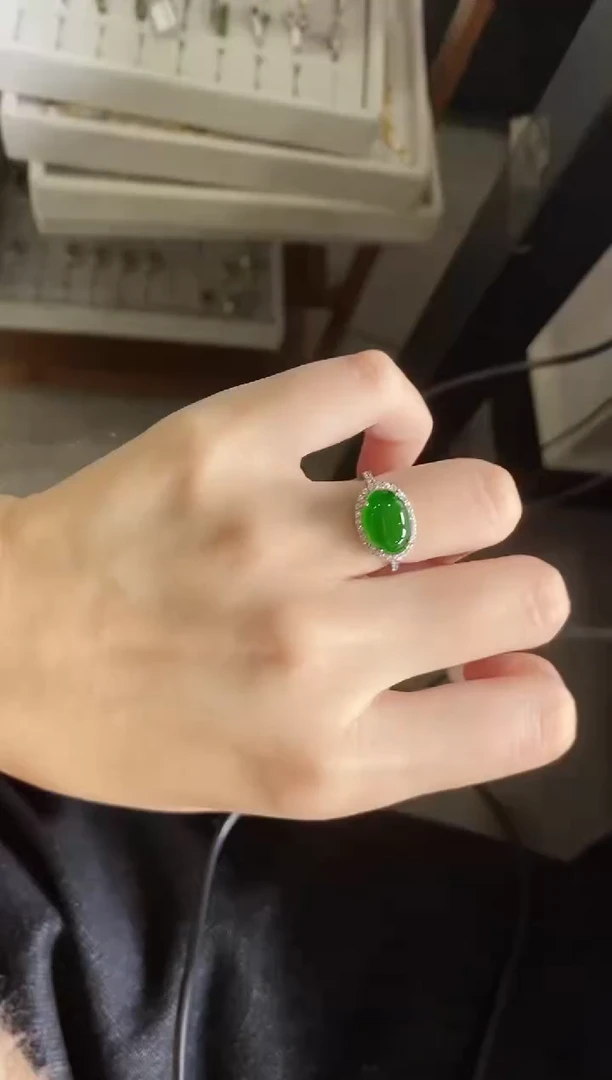 【闪购商品】翡翠戒指银S925镶嵌51511