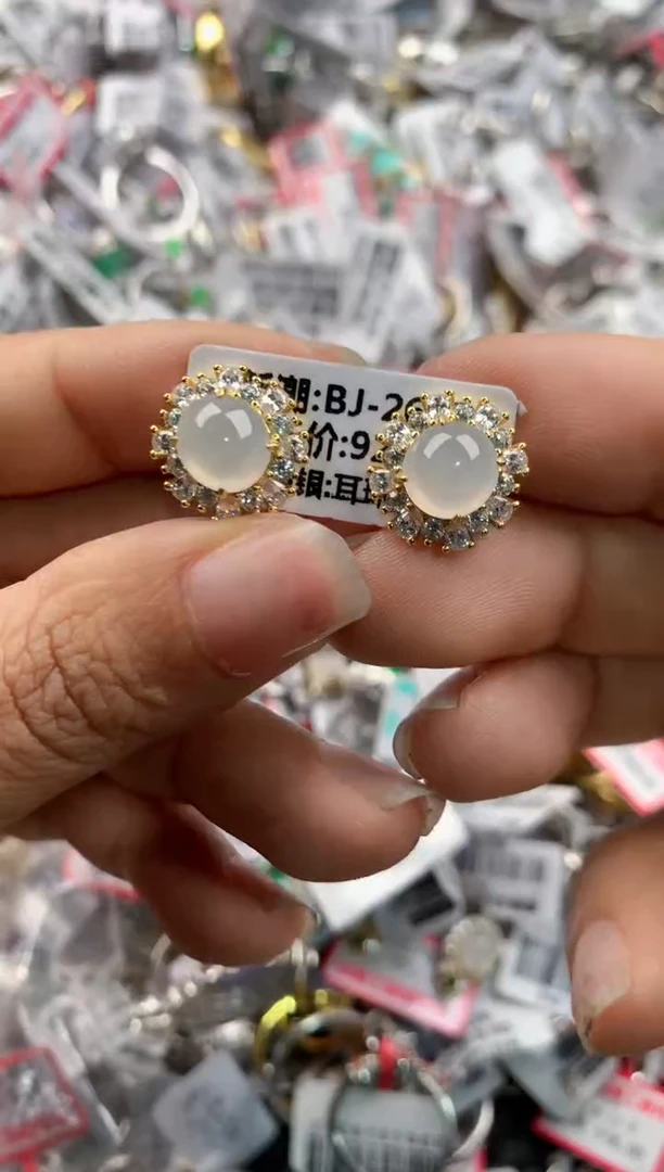 银S925镶嵌戒指翡翠999---7