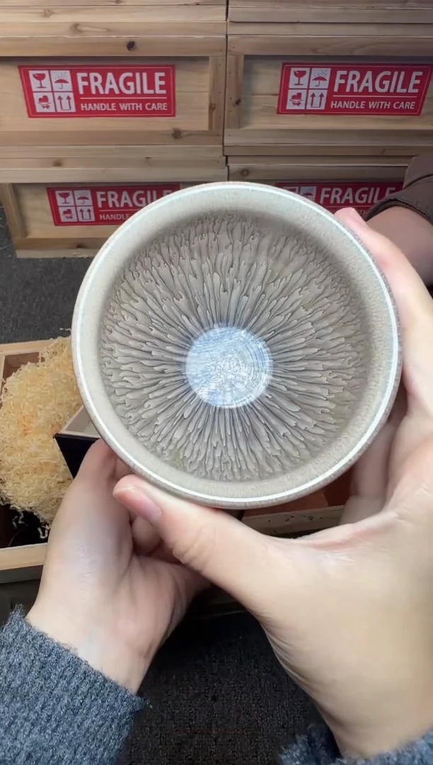 茶盏银丝水芽  建窑建盏主人杯