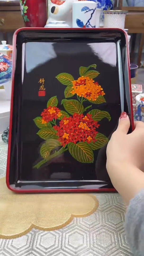 【闪购商品】盘日产大漆茶盘一一