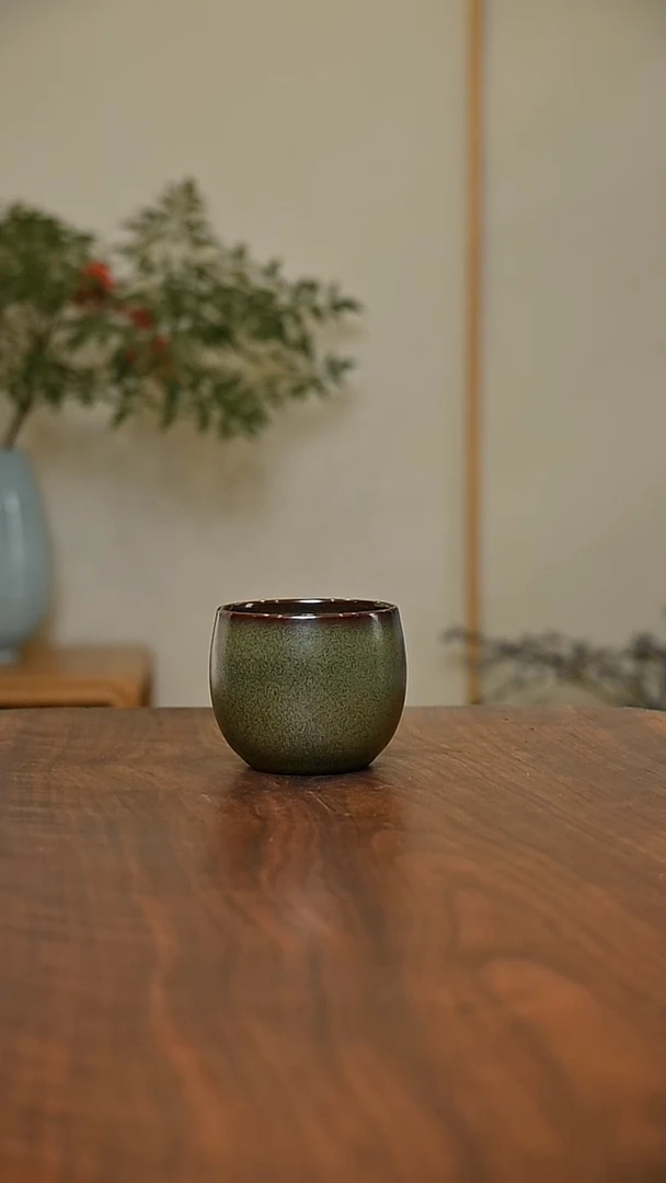 暖心杯 矿石釉 微瑕 朱法喜款