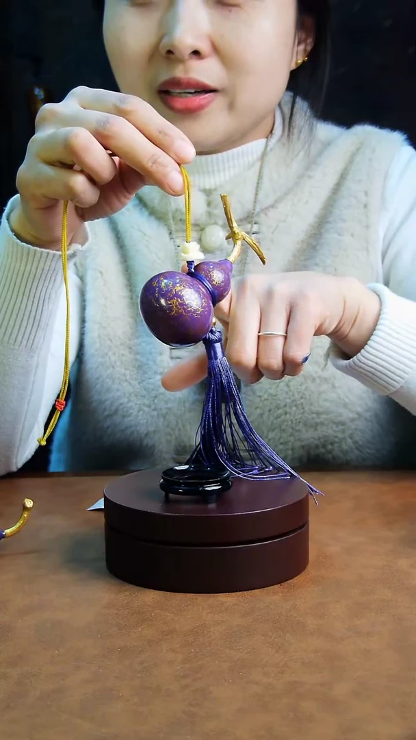 【闪购商品】247直播一物一图大漆酒葫芦送底座送挂绳