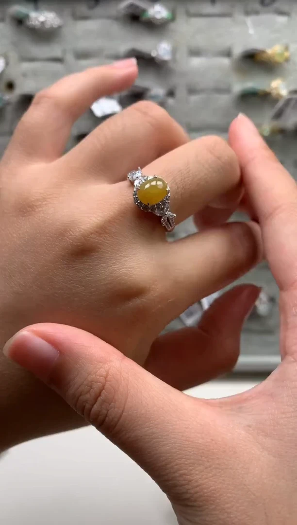 银S925镶嵌戒指翡翠8