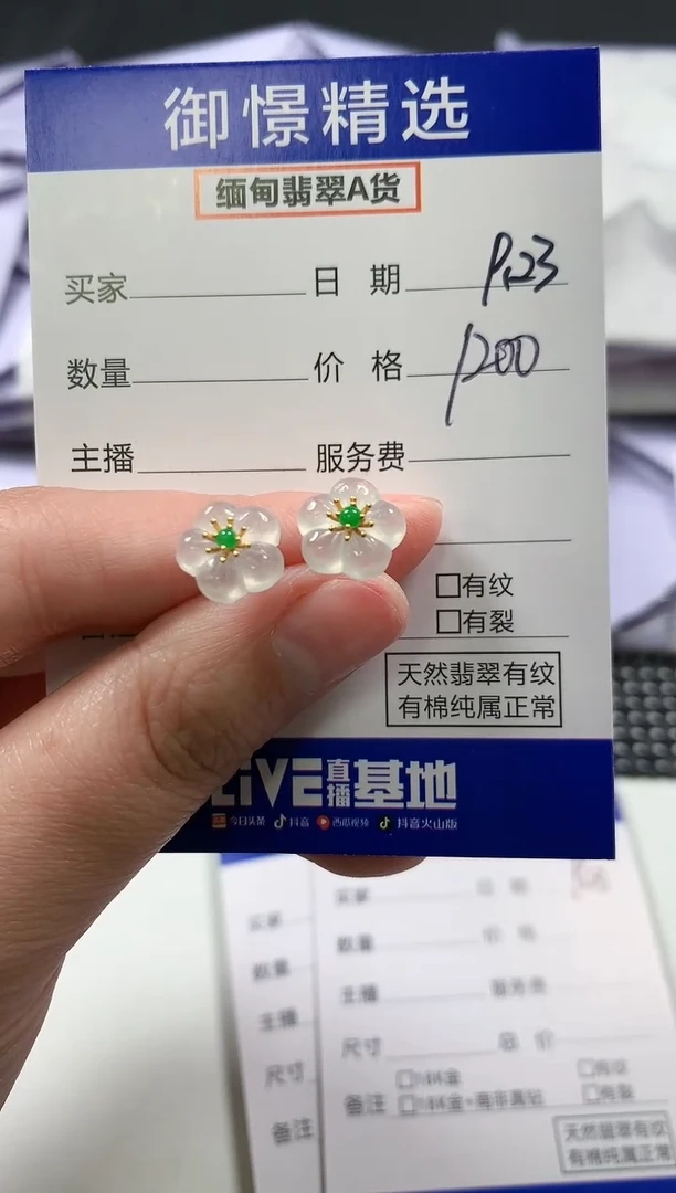 18K金镶嵌翡翠耳饰51