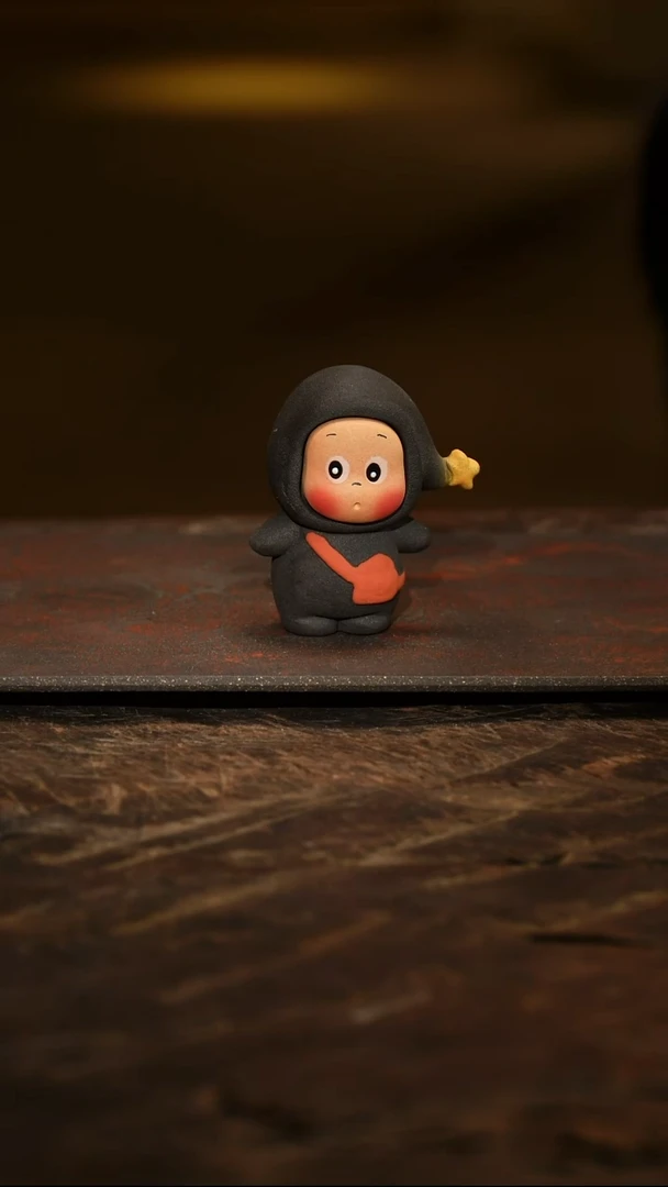 紫砂茶叶罐黑色星星人