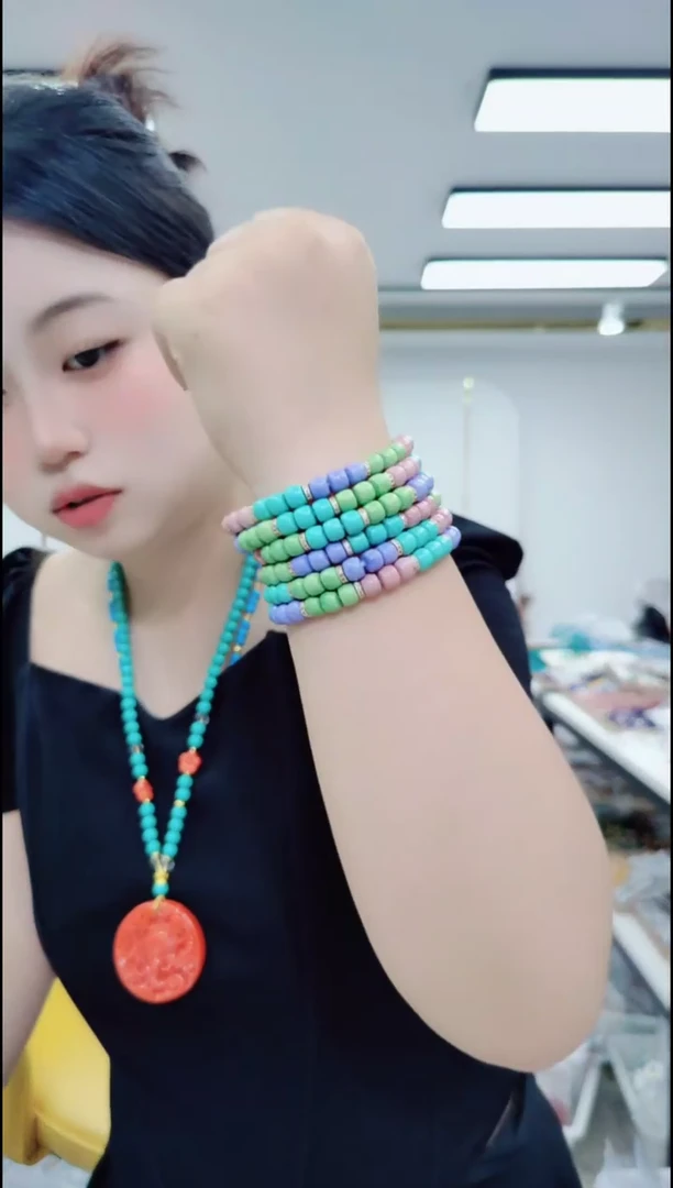 玛瑙/玉髓颈饰合金2984多宝手串
