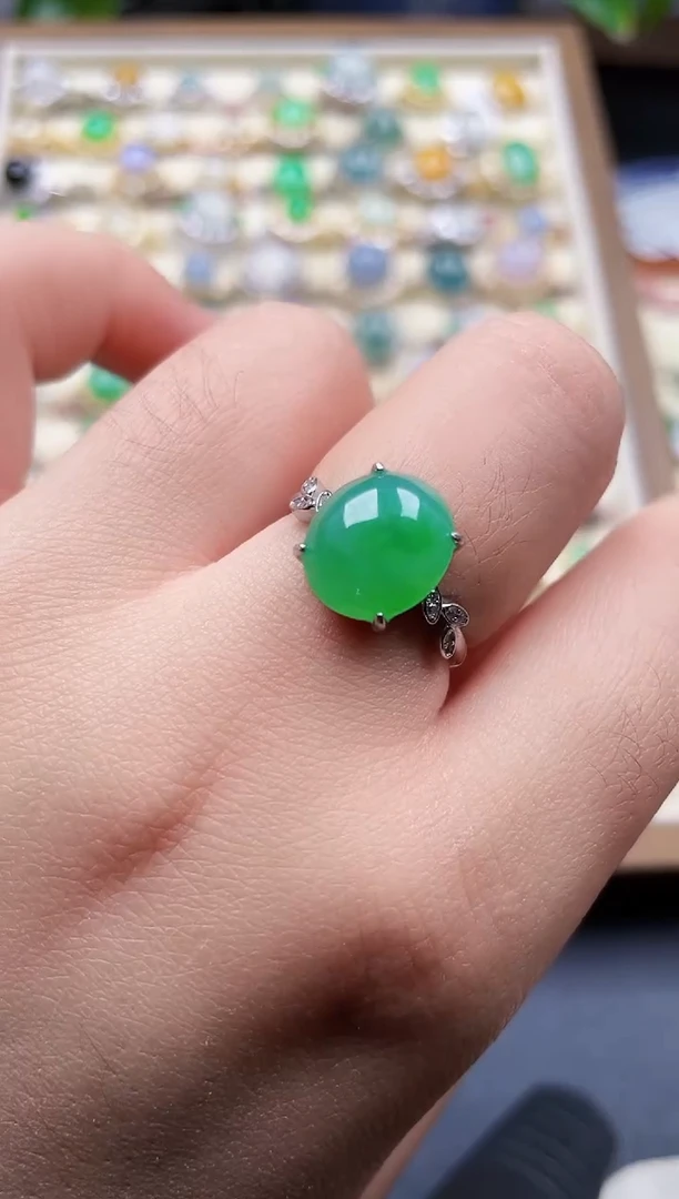 银S925镶嵌戒指翡翠73