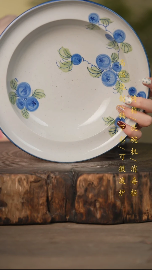 瓷片景德镇高温釉下彩可微波烤箱洗碗机