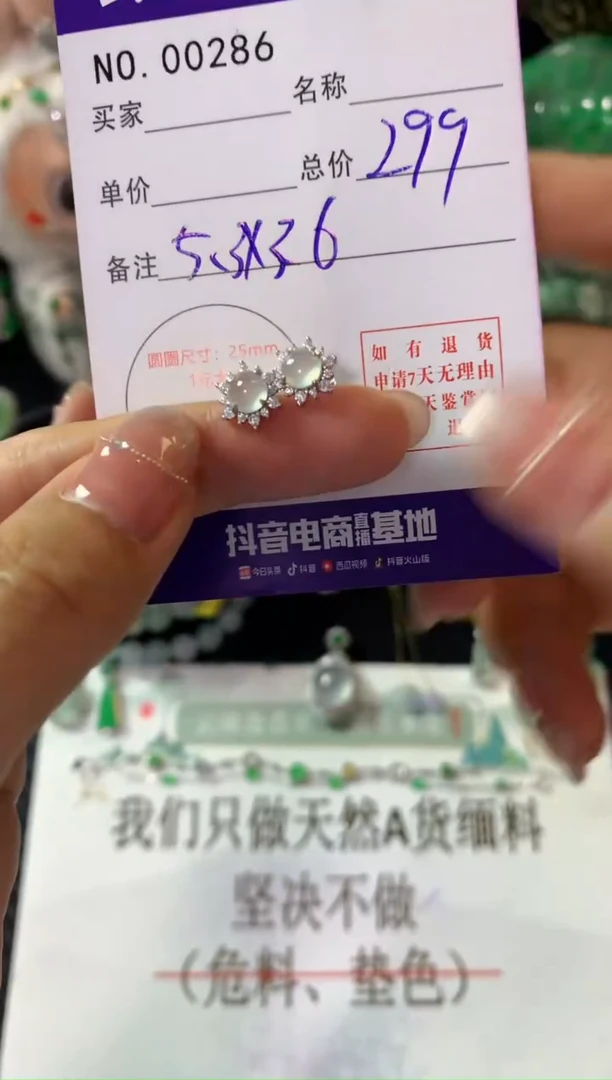 银S925镶嵌翡翠耳饰翡翠