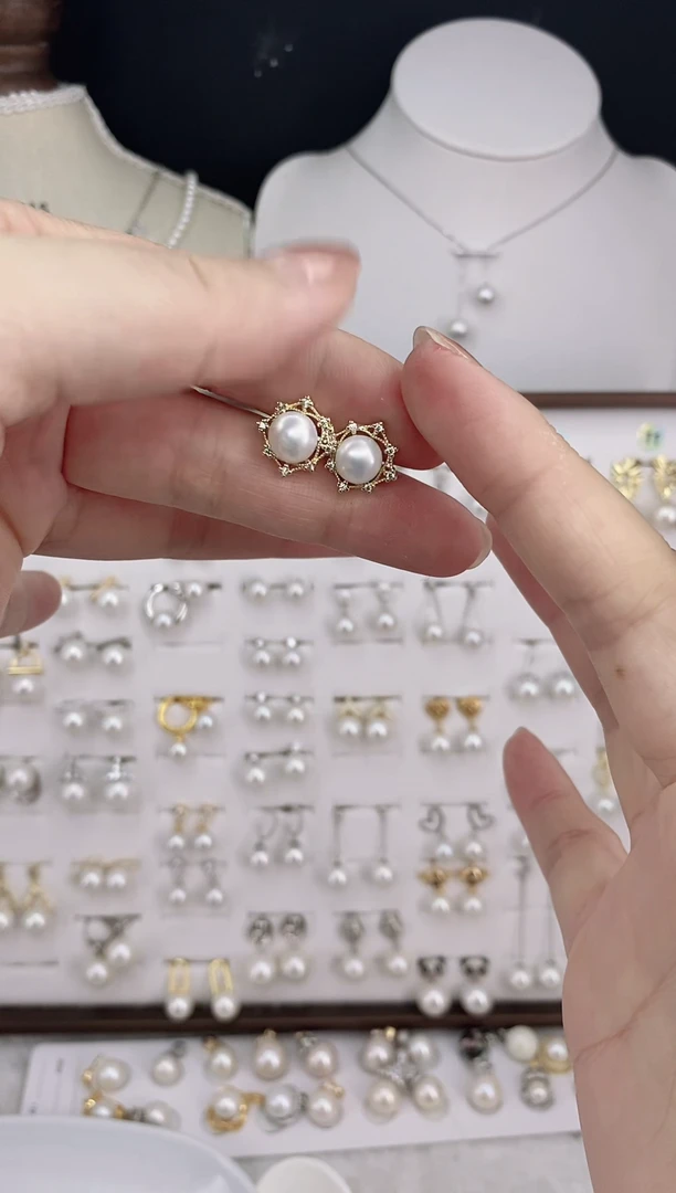 合金耳饰淡水珍珠22