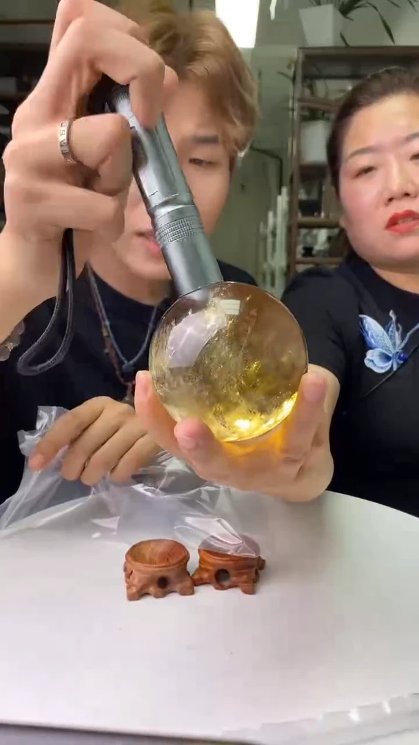 球未镶嵌水晶茶水晶球D35