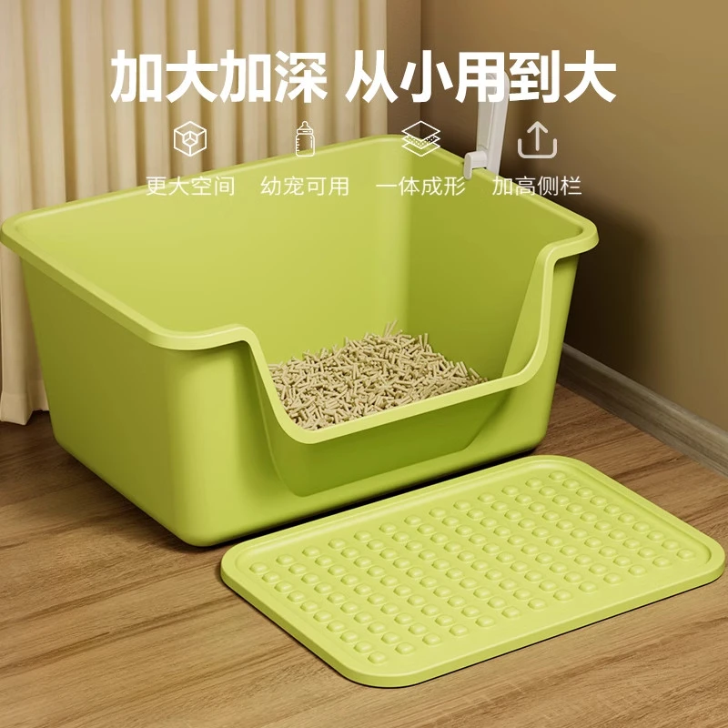 猫砂盆超大号防外溅半封闭式猫厕所特大猫咪屎盆巨大猫咪用品