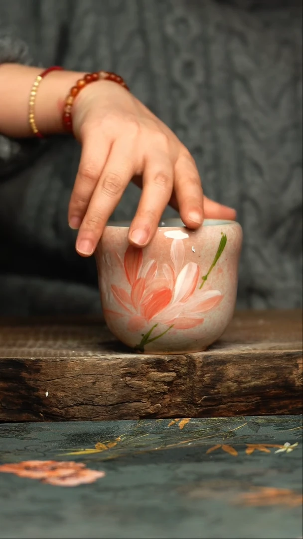 【闪购商品】杯杯釉下彩手工手绘同款陶器