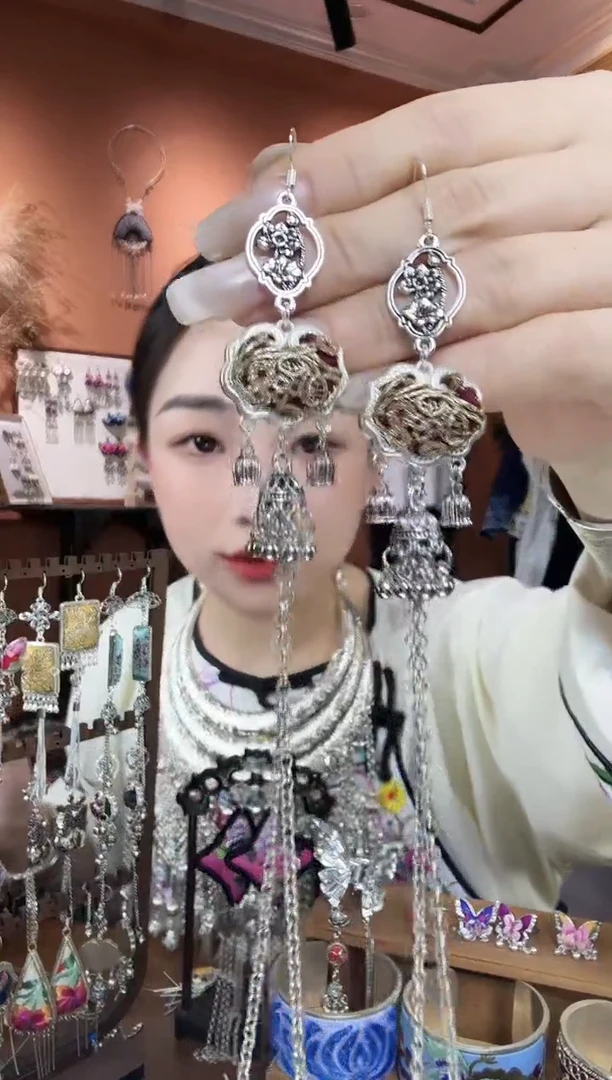 刺绣纯手工民族风耳环