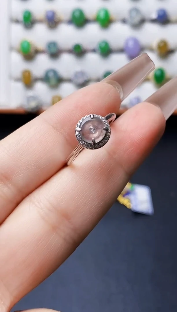 银S925镶嵌戒指翡翠3715