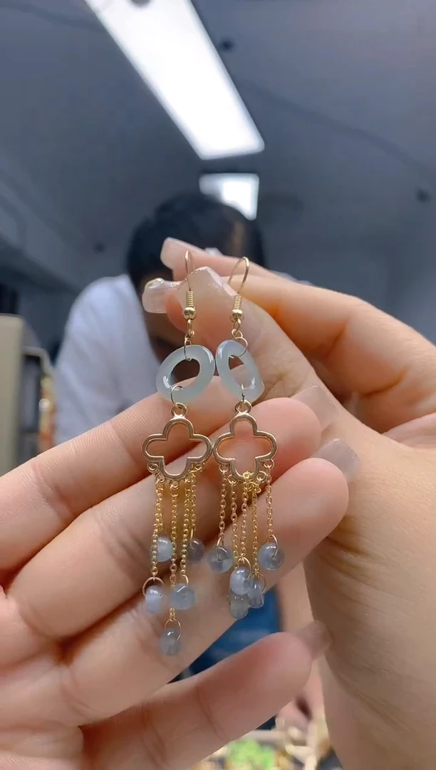 【闪购商品】翡翠耳饰合金94翡翠耳钩