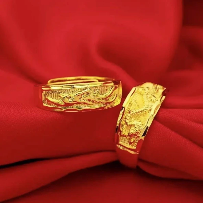 【粉丝专属】男女款复古龙凤戒指结婚情侣开口戒指单