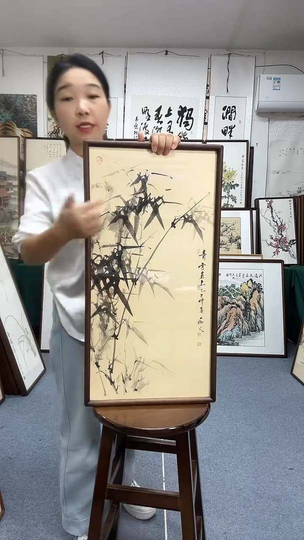 国画35*68实木画框京东包邮手绘