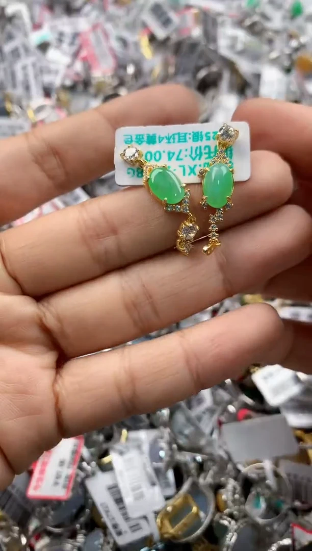 银S925镶嵌戒指翡翠141414---6