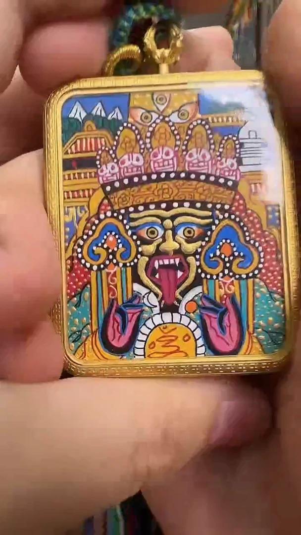 吊坠扎基拉姆车挂-热贡纯手绘唐卡