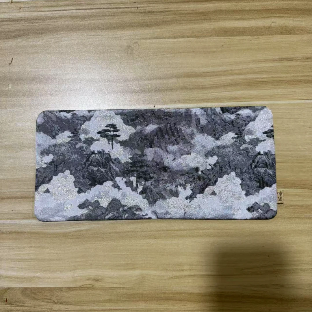 【岭上白云】真丝香云纱茶席28*13（慢蓝S1640）