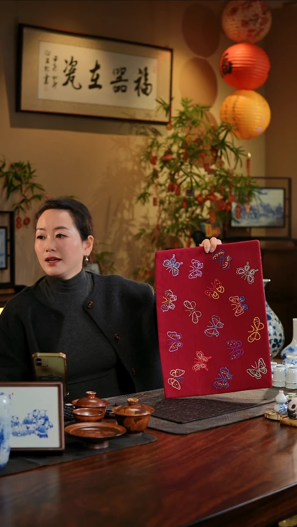 【闪购商品】织绣蝴蝶大号茶席34号