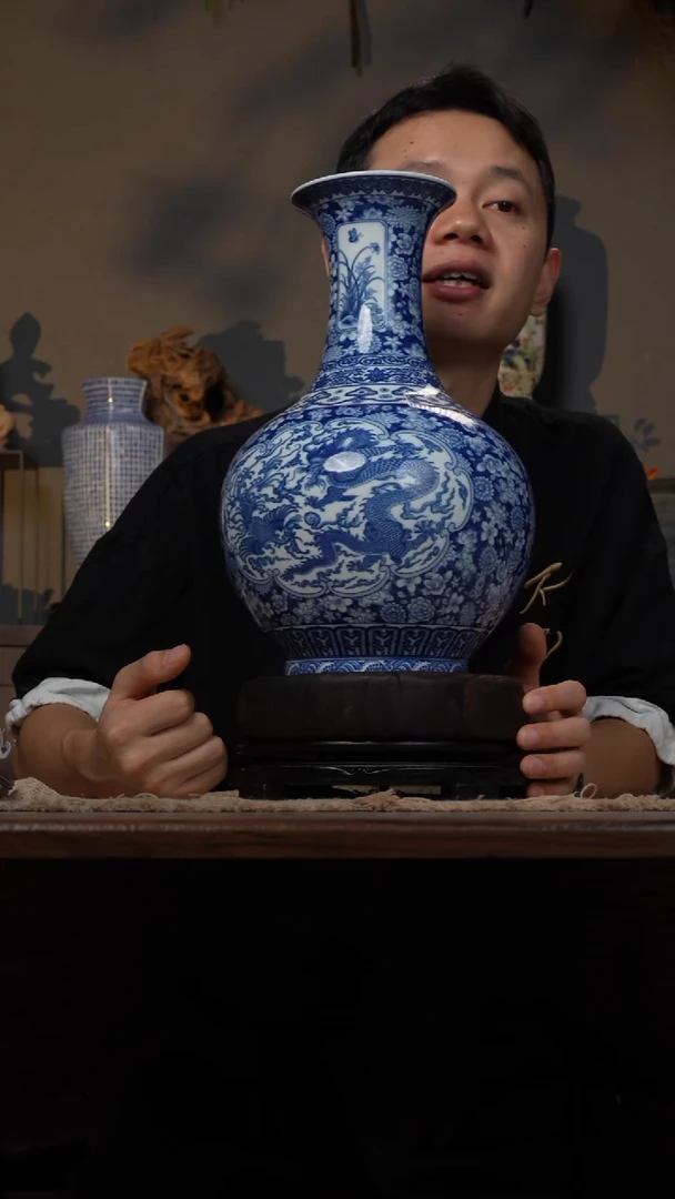 摆件WN问泥景德镇陶瓷花瓶摆件